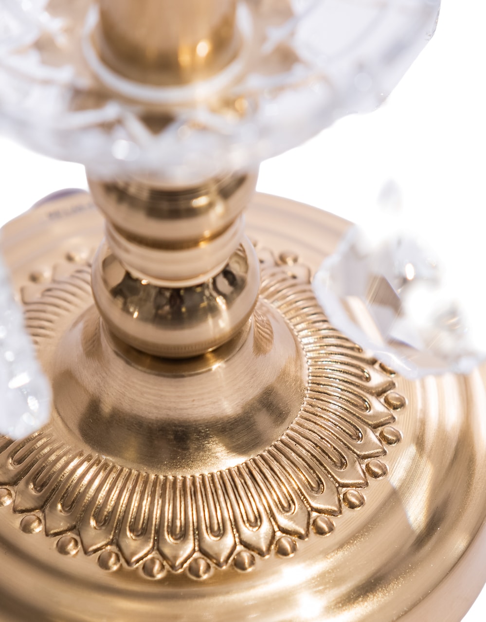 Ornate Brass Rechargeable Table Lamp