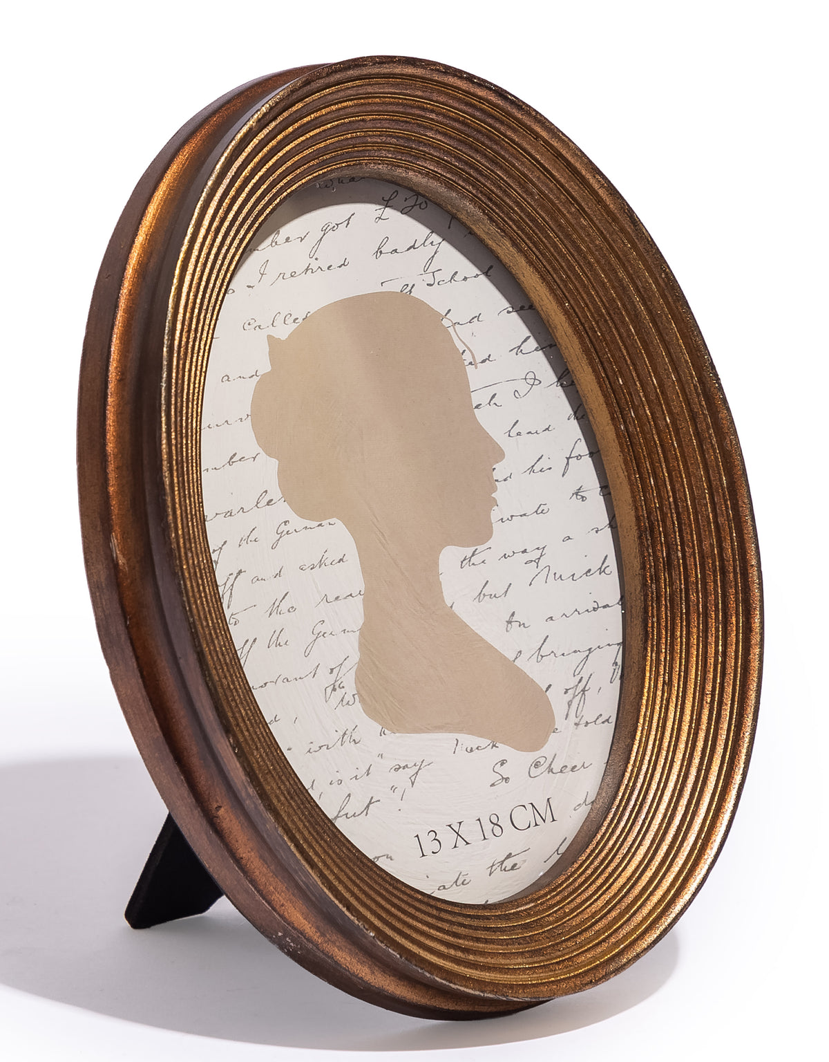 Antique Gold Ribbed Oval 5x7" Photo Frame