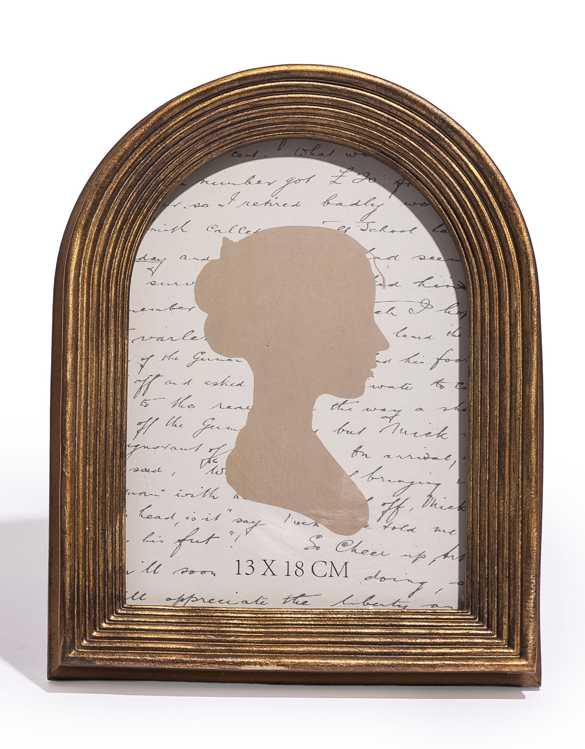 Antique Gold Ribbed Arch 5x7" Photo Frame