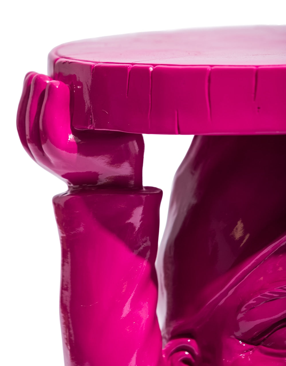 Electric Pink Gnome "Trunk Slice" Side Table