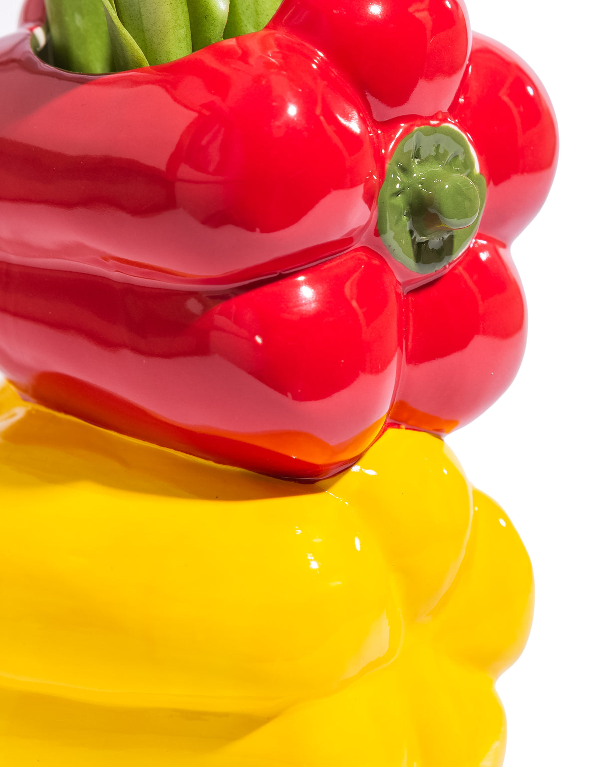 Mixed Peppers Ceramic Stem Vase