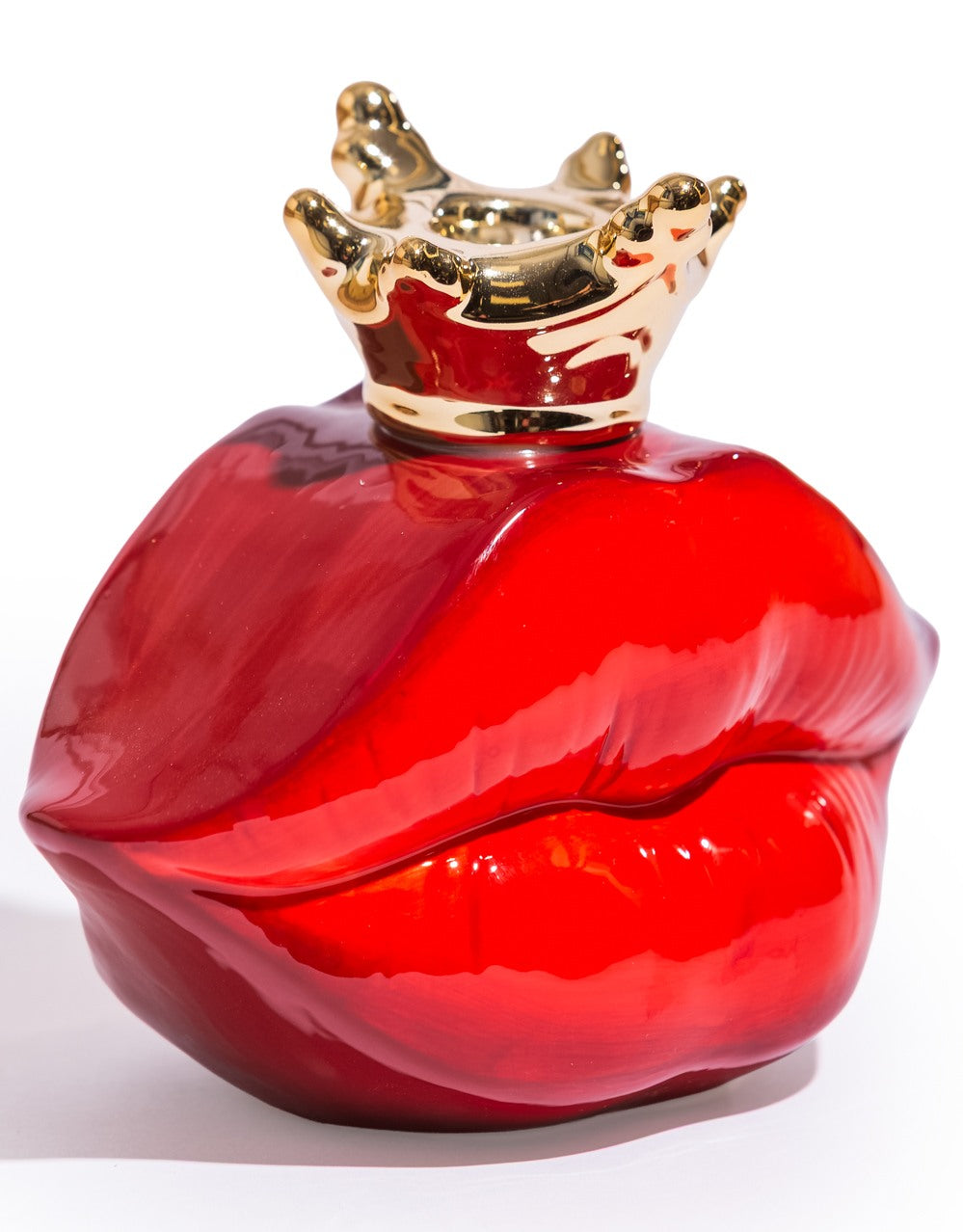 "Queen of Lips" Red Ceramic Candle Holder