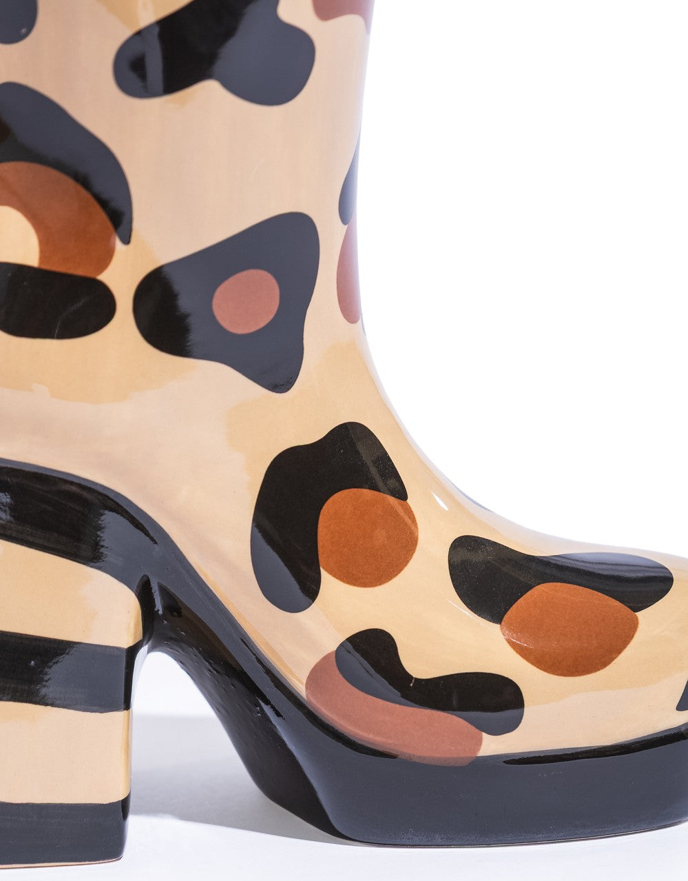 Leopard Print Heeled-Boot Ceramic Vase
