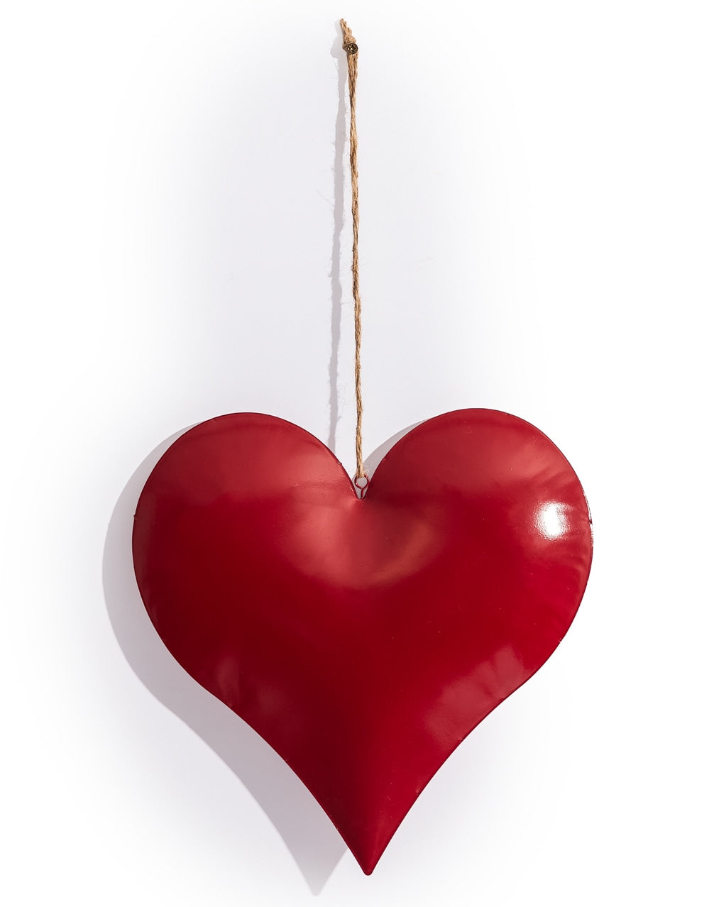 Large Red Metal Hanging Heart Ornament