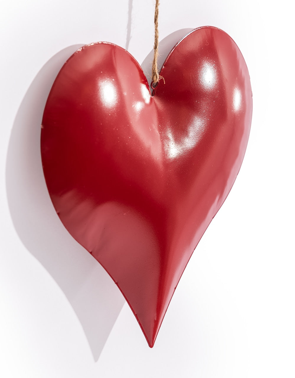 Large Red Metal Hanging Heart Ornament