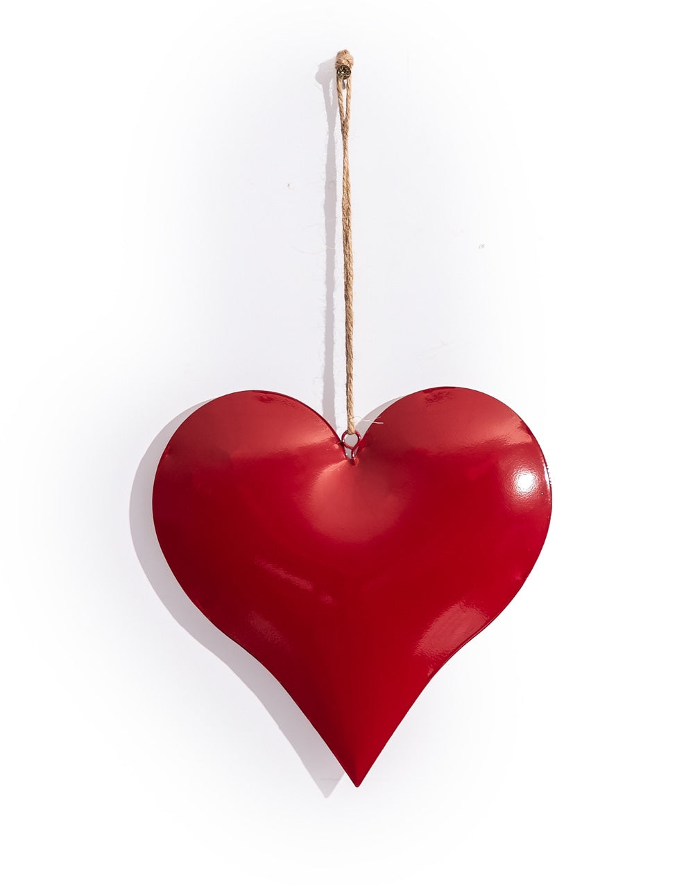 Medium Red Metal Hanging Heart Ornament