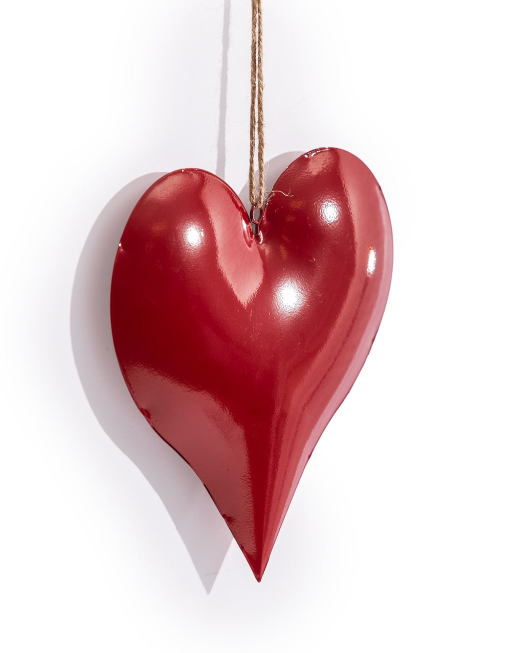 Medium Red Metal Hanging Heart Ornament