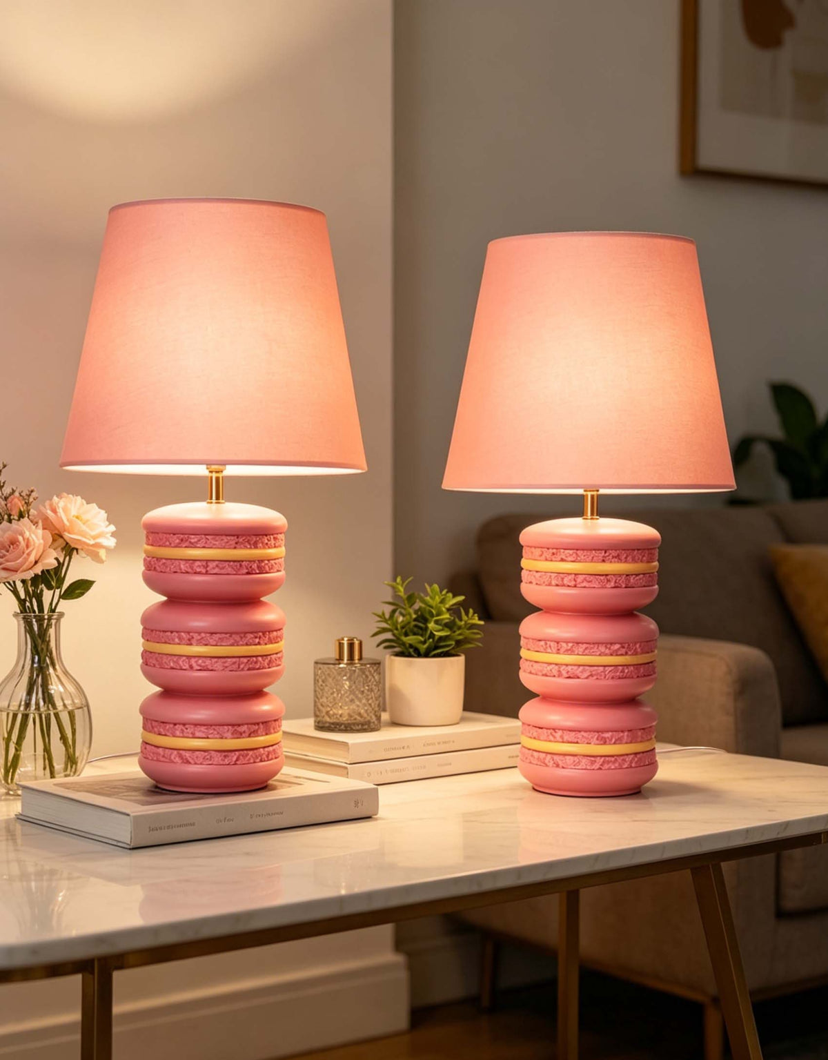 Pink Macaroon Stack Table Lamp