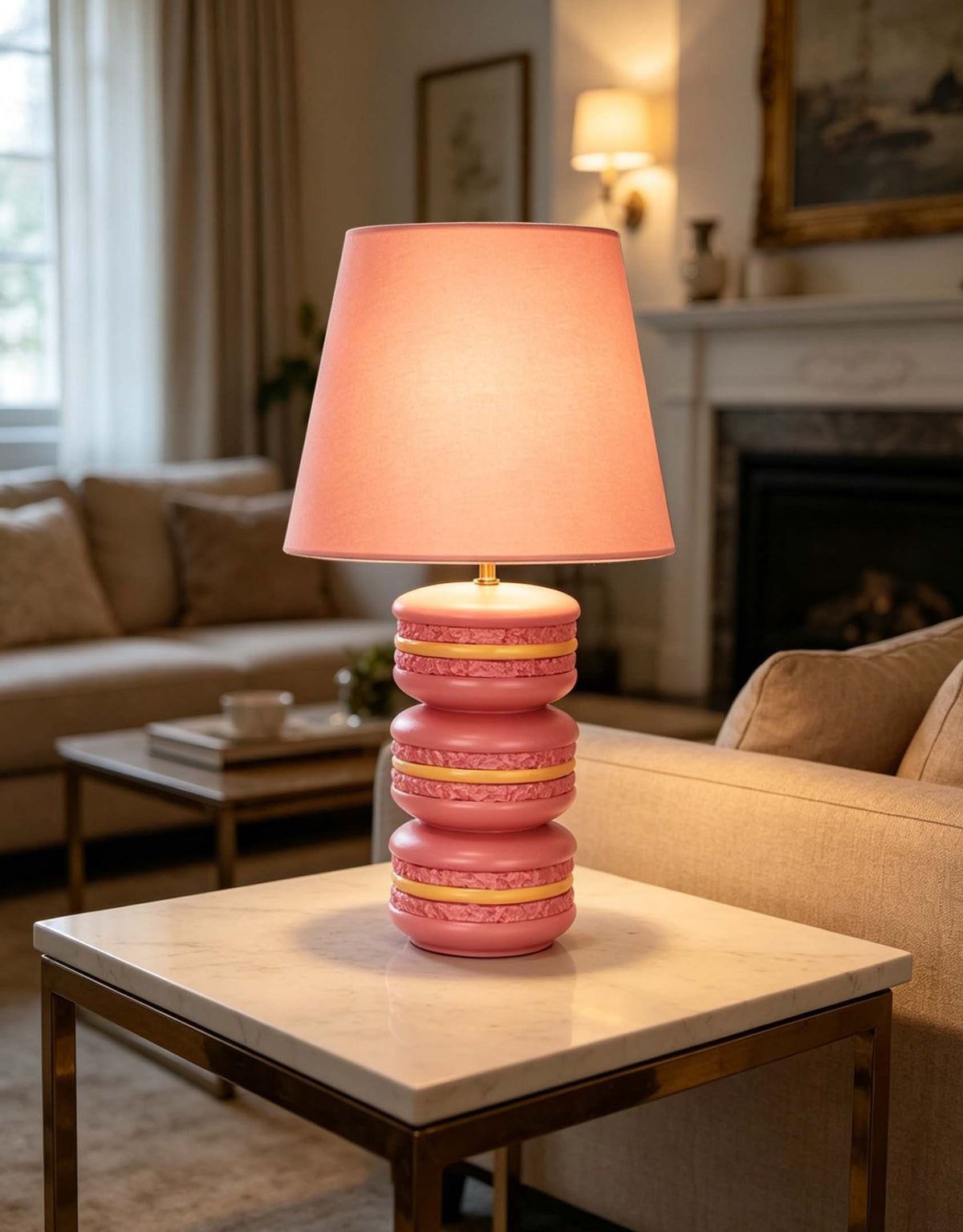 Pink Macaroon Stack Table Lamp