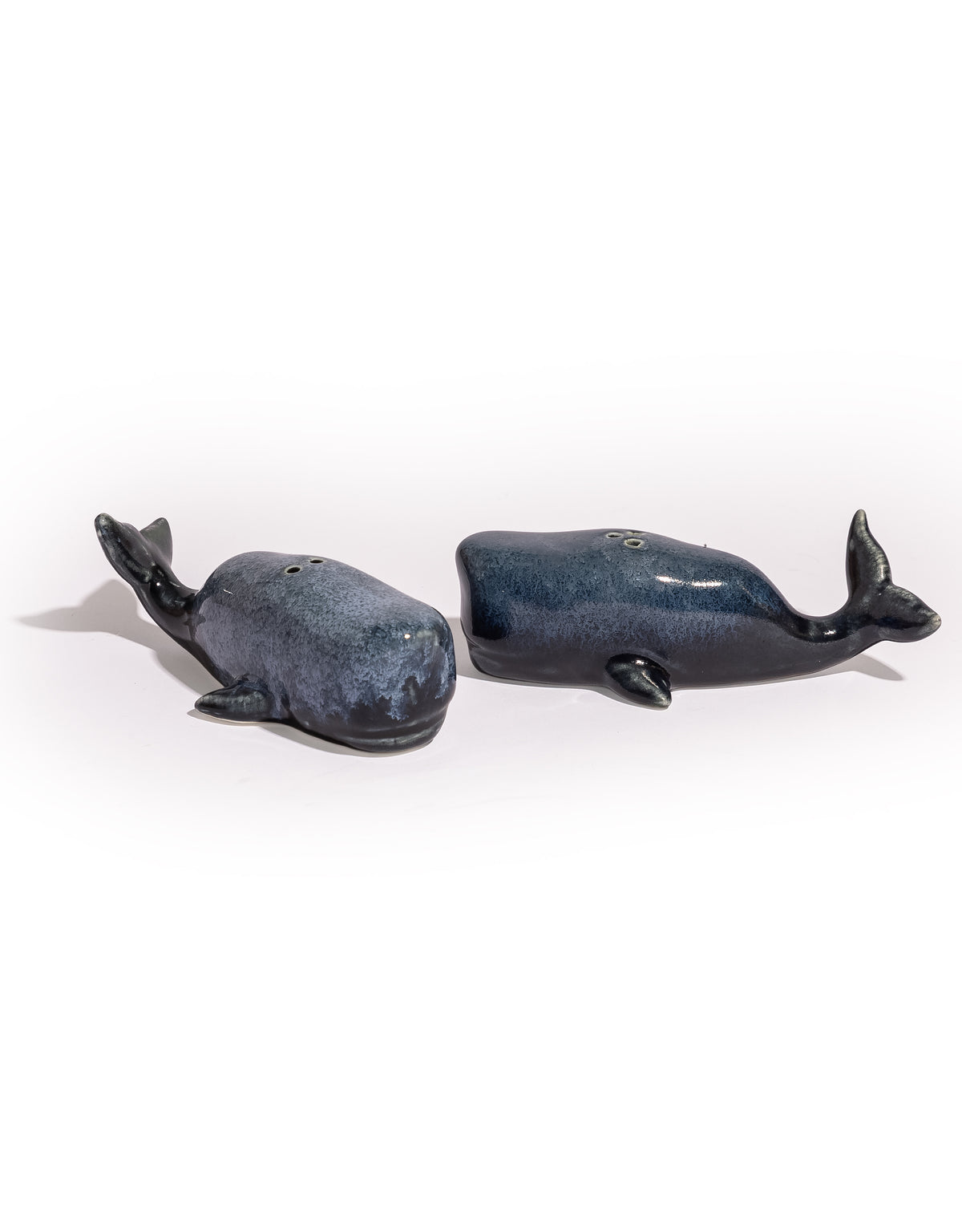 Set of Ceramic Blue Whale Salt & Pepper Shakers