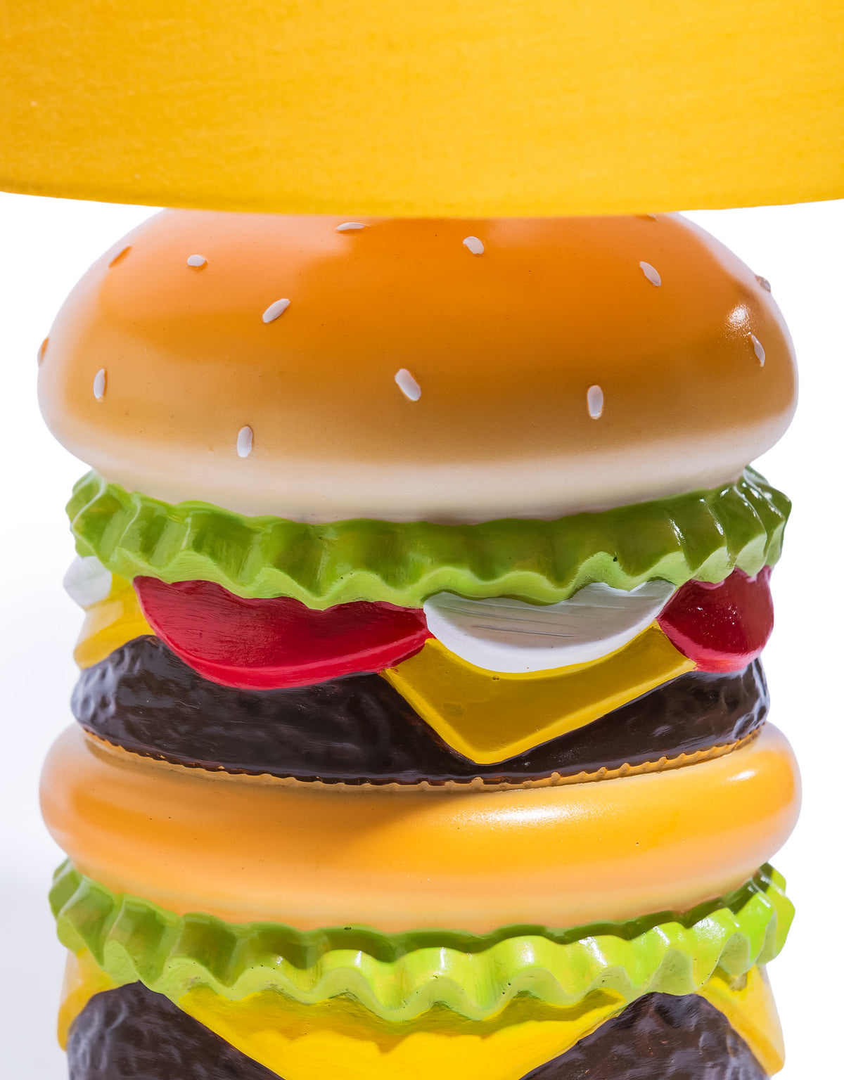 Classic Burger Table Lamp w/ Mustard Shade