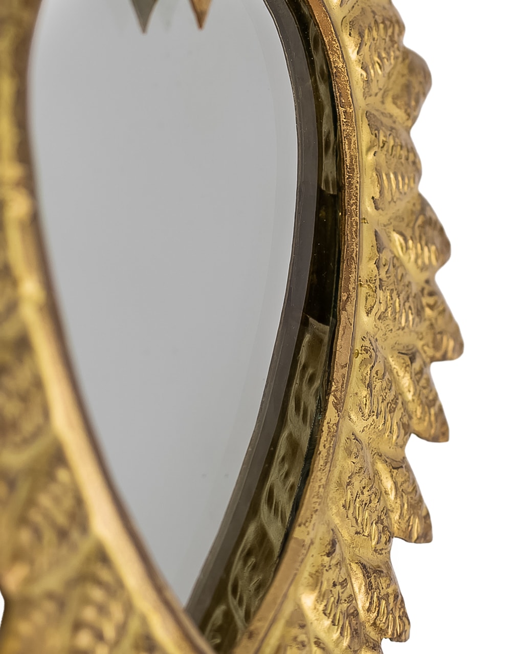 Hand Crafted Gold Metal Sacred Heart Hanging Mirror