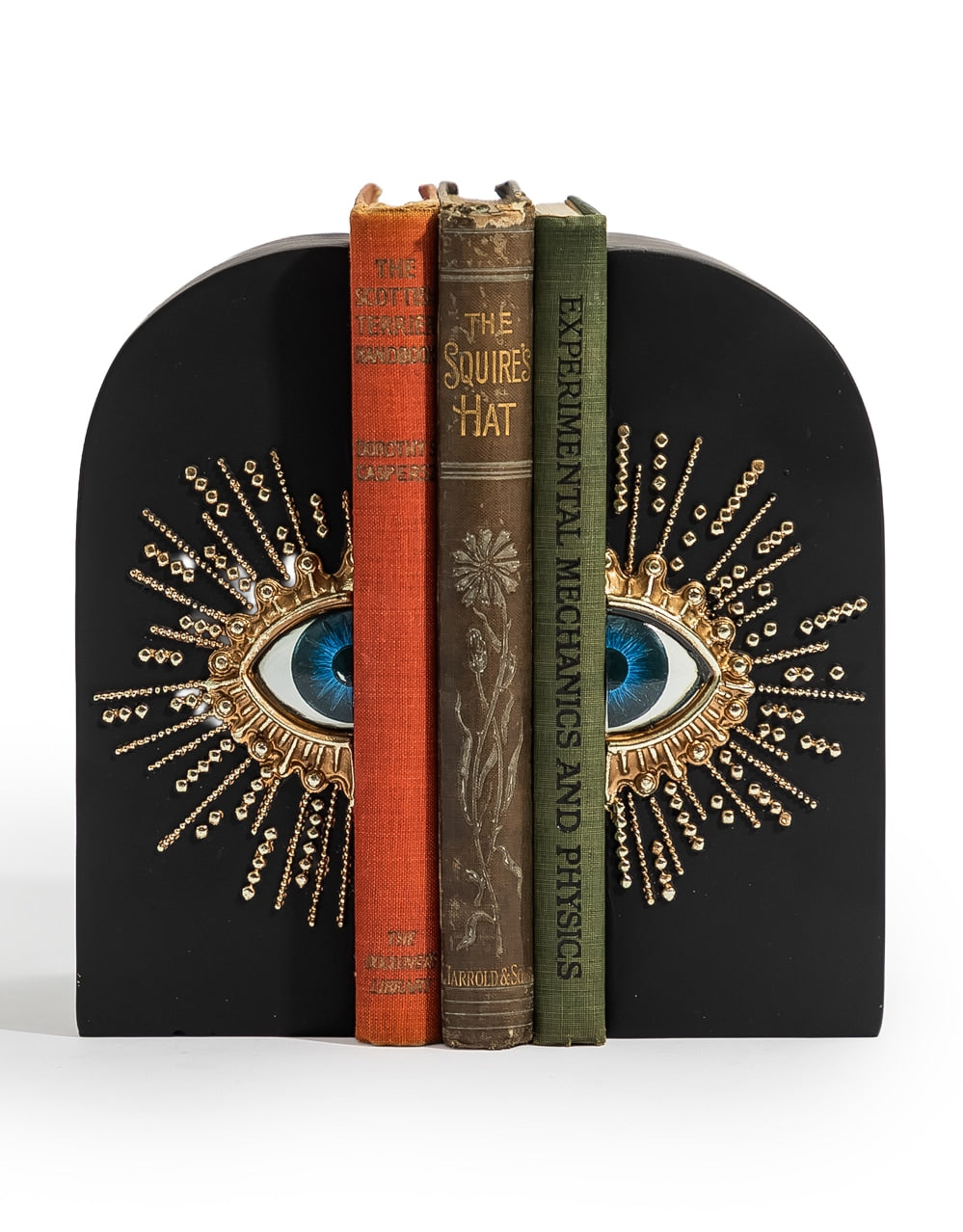 Pair of Embossed "Sunburst Eye" Bookends