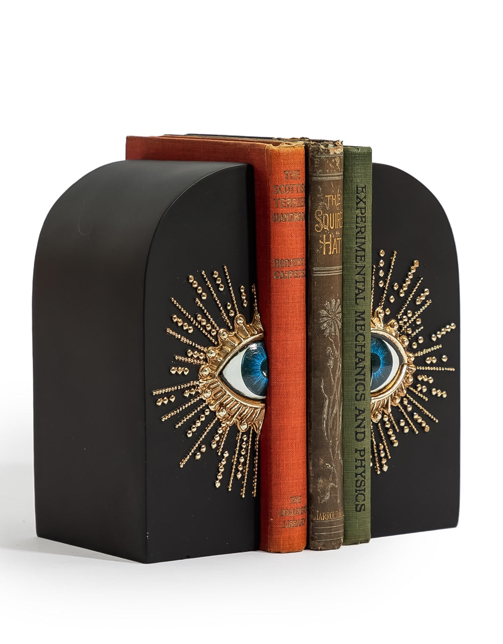 Pair of Embossed "Sunburst Eye" Bookends