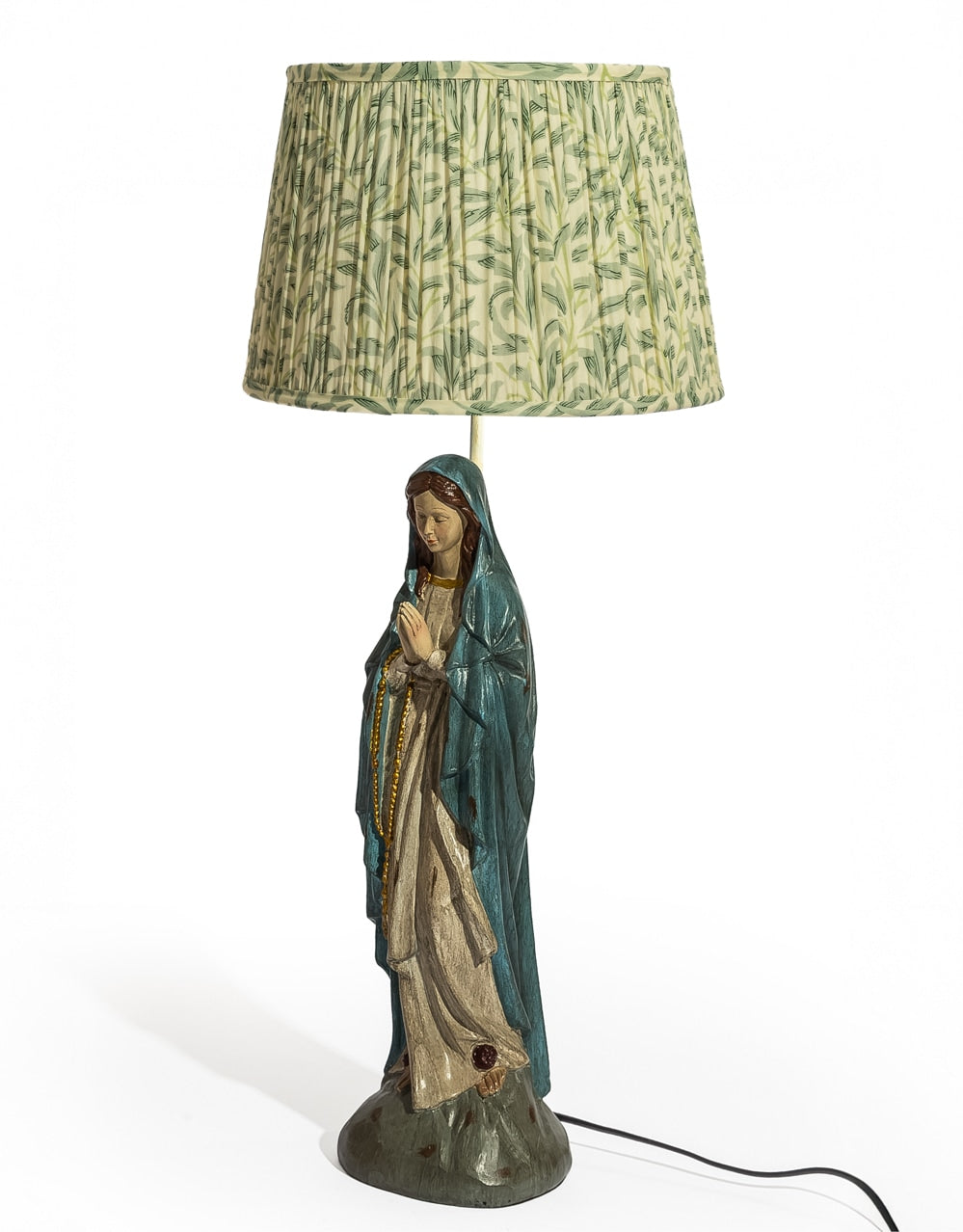 Blue "Willow" Gathered / Pleated 40cm Lampshade