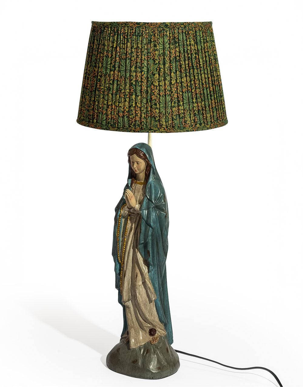 Green "Flower Garden" Gathered / Pleated 40cm Lampshade
