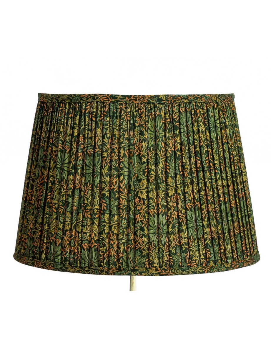 Green "Flower Garden" Gathered / Pleated 40cm Lampshade