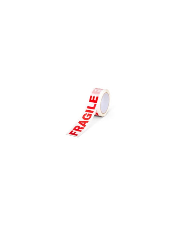 White & Red 'Fragile' Packaging Tape 48mmx66m