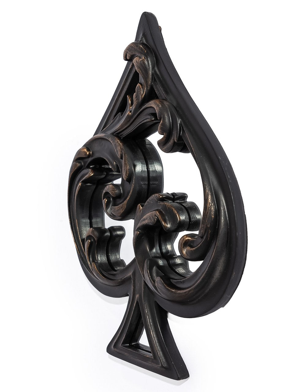 Antique Black "Spade" Mirrored Wall Ornament