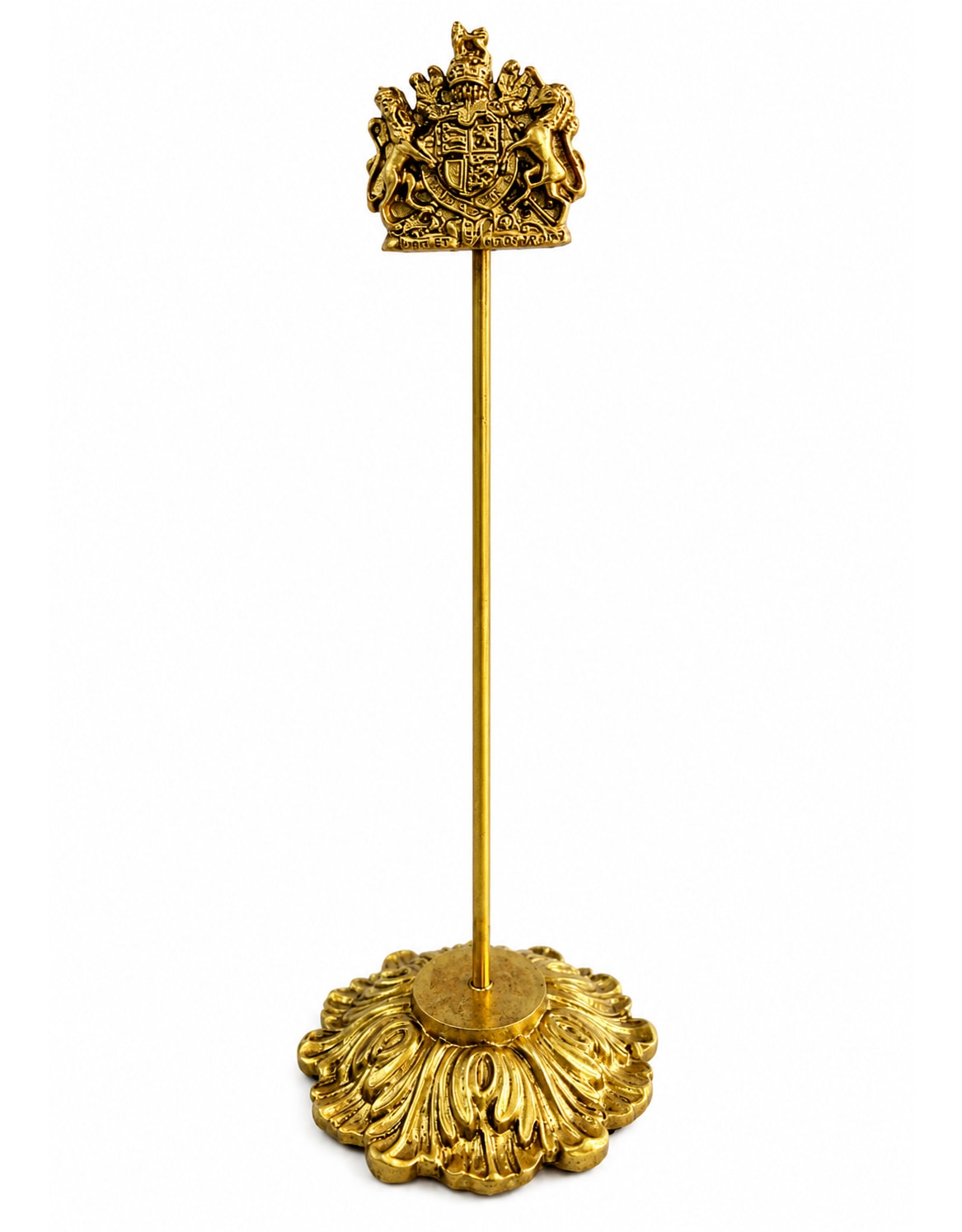 Gold "Coat of Arms" Magnetic Card / Photo Holder on Stand