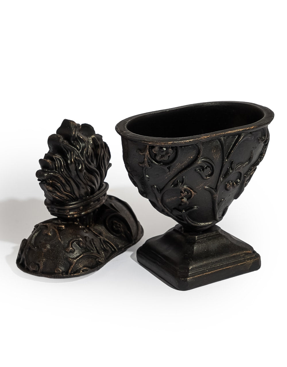 Large Antique Black Embossed "Sacred Heart" Trinket Box