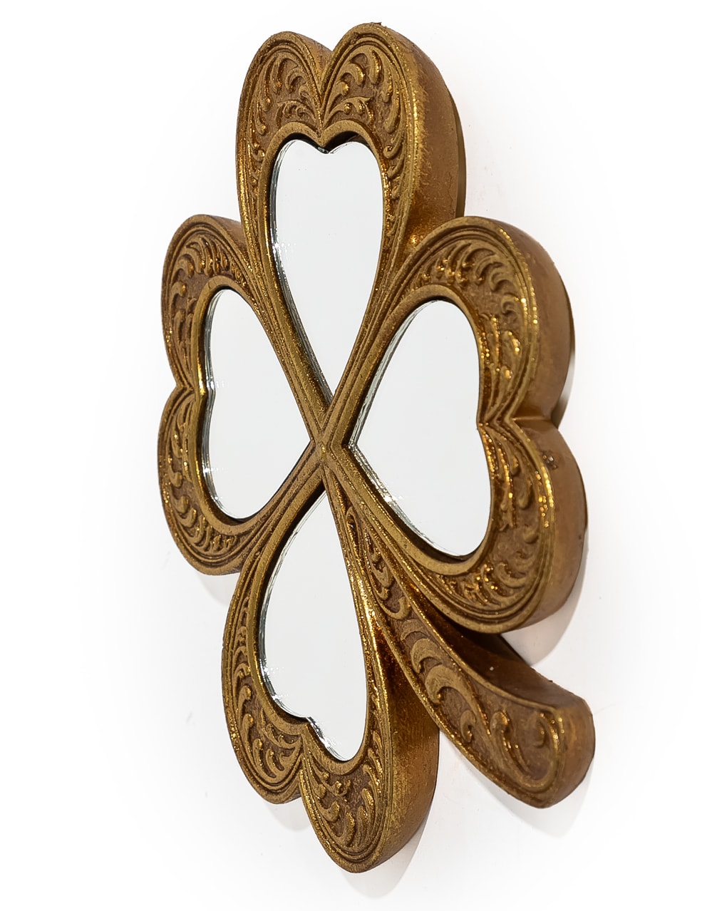 Antiqued Mirrored "4 Leaf Clover" Wall Decor