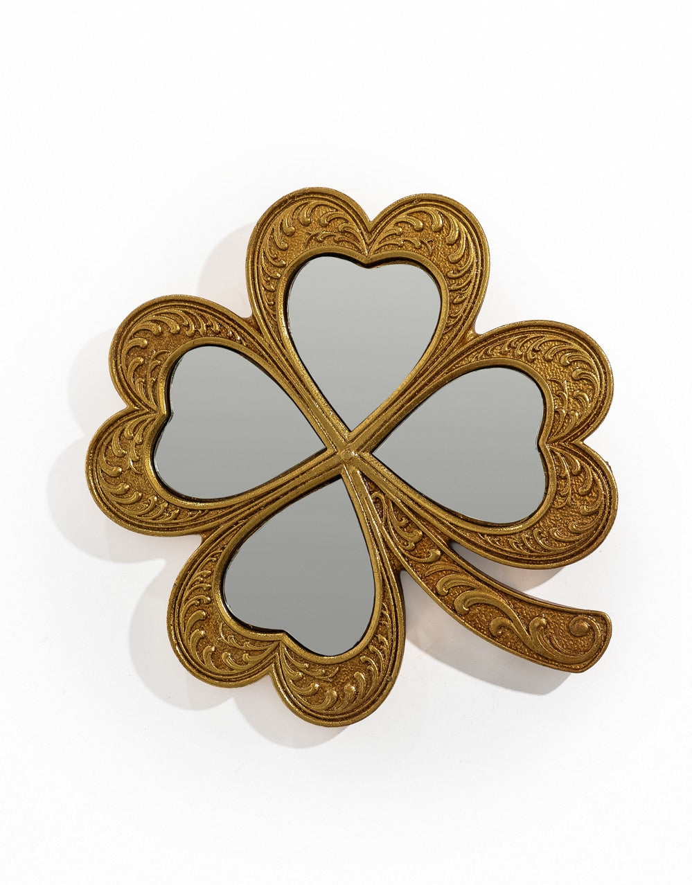 Antiqued Mirrored "4 Leaf Clover" Wall Decor