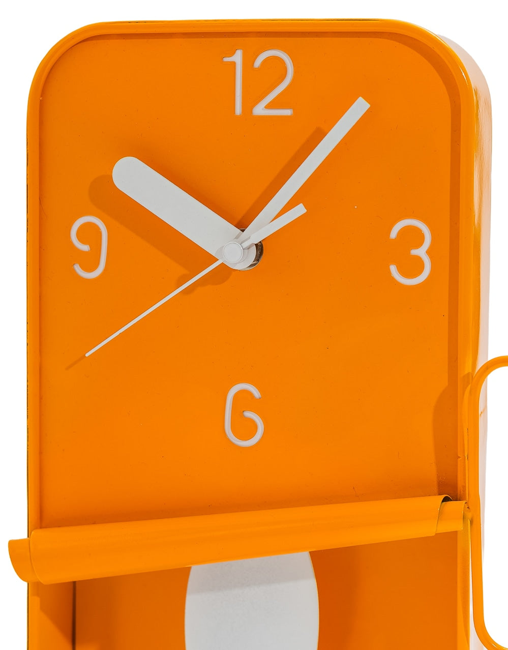 Orange Metal Sardine Tin Pendulum Wall Clock