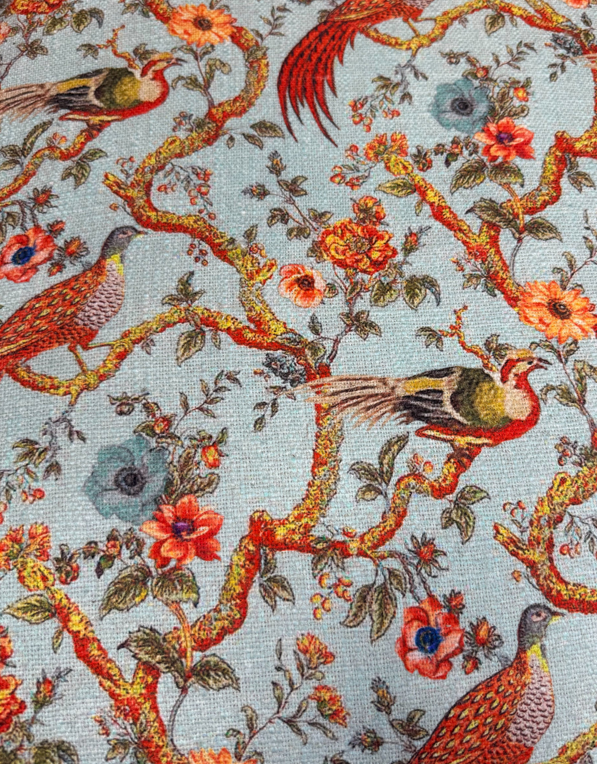 Oriental Patterned "Floral Birds" Occasional Armchair