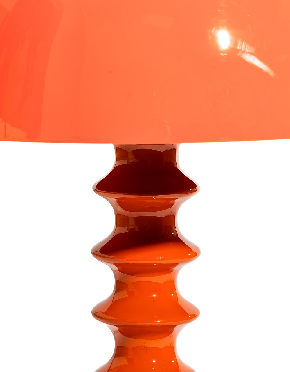 Orange Large Ribbed Table Lamp