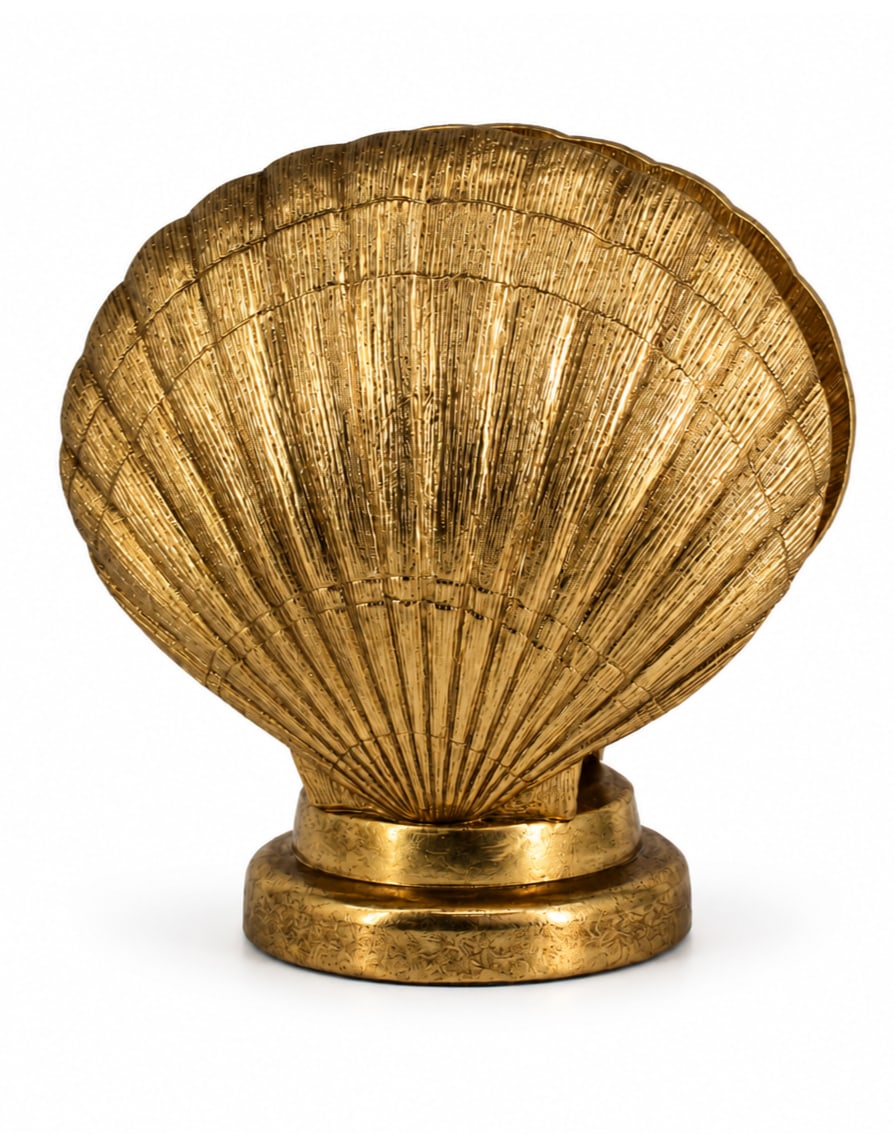 Large Gold Shell Table Lamp
