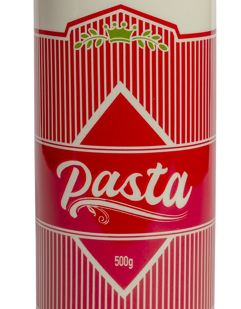 Large Ceramic Red/White Pasta Cylinder Storage Jar / Vase
