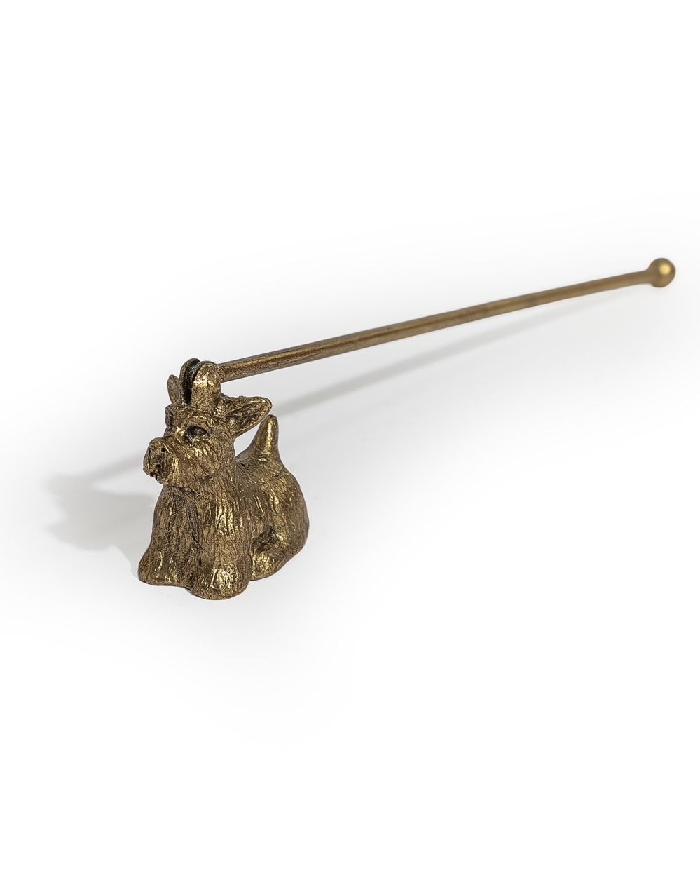 Antique Gold Terrier Dog Candle Snuffer