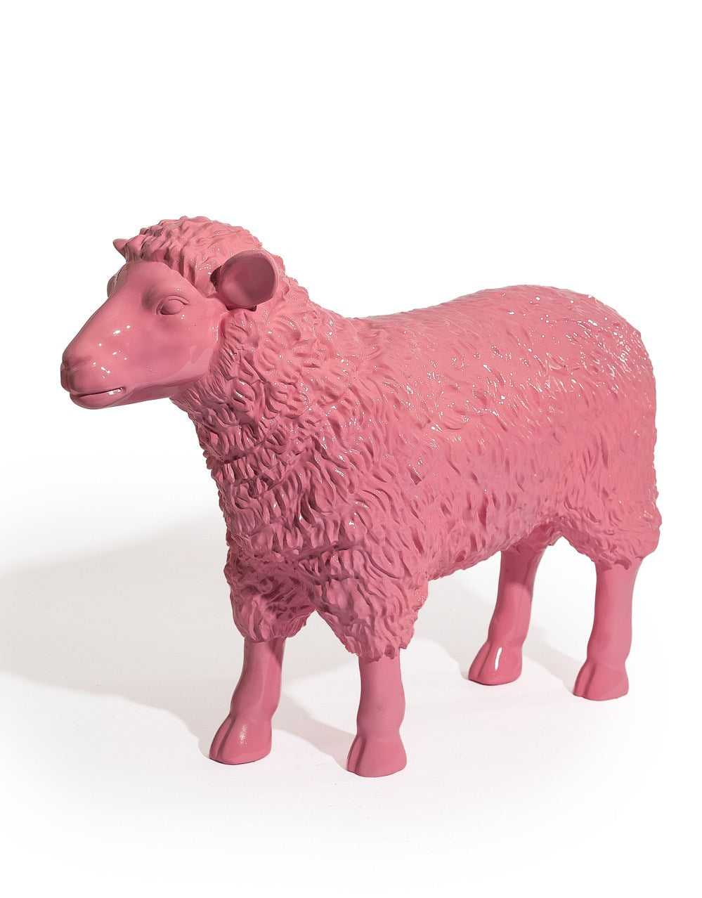 Medium Bright Pink Sheep Figure