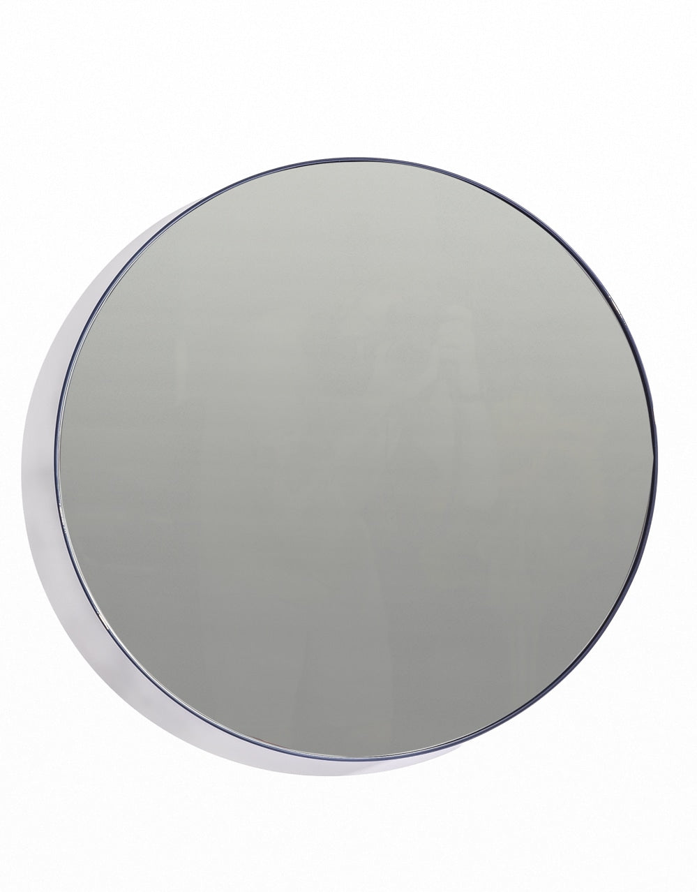 Round 60cm Navy Blue Framed Wall Mirror