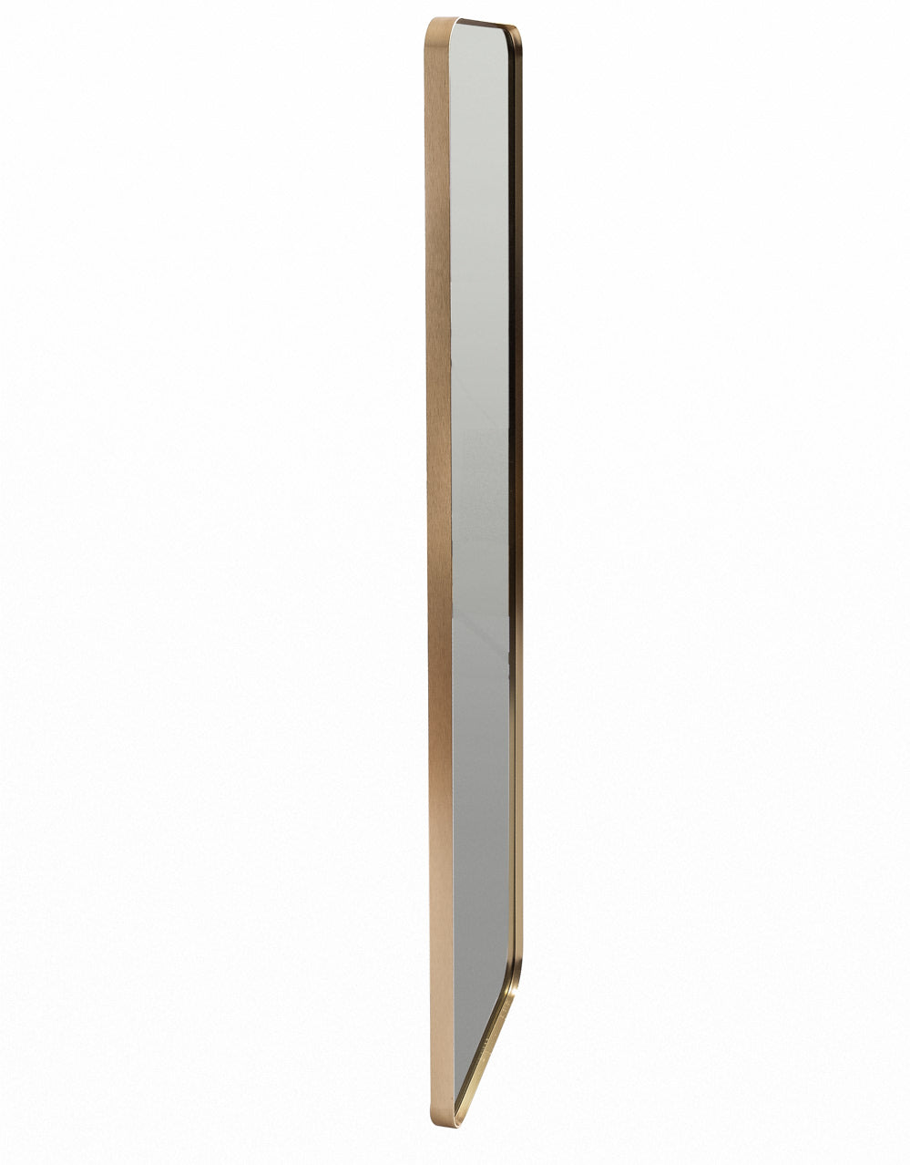 Slim Rectangular Gold Metal Flare-Framed Broadway Wall Mirror