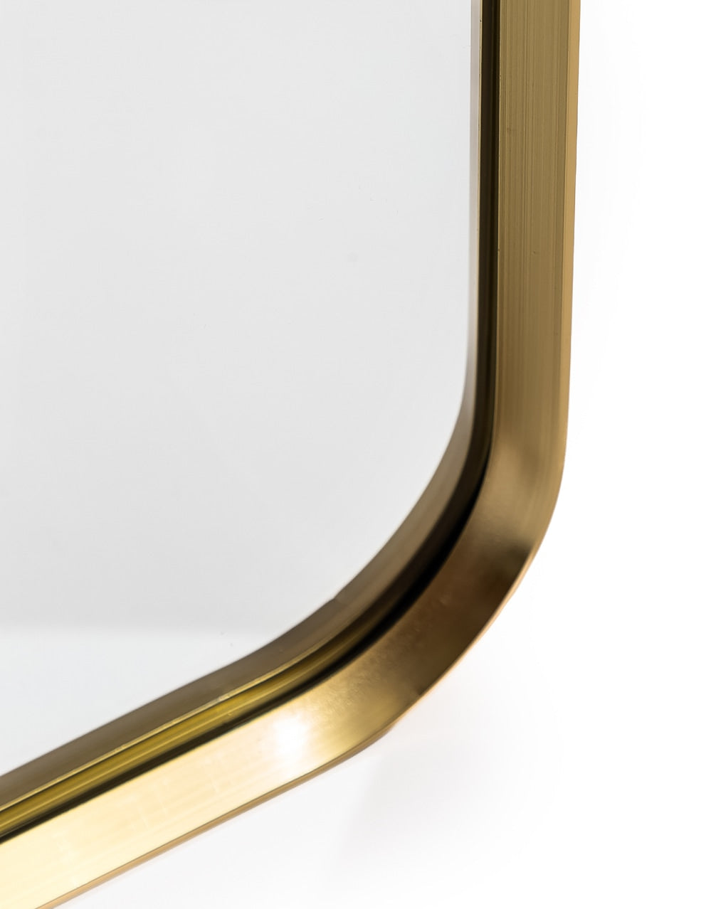Slim Rectangular Gold Metal Flare-Framed Broadway Wall Mirror