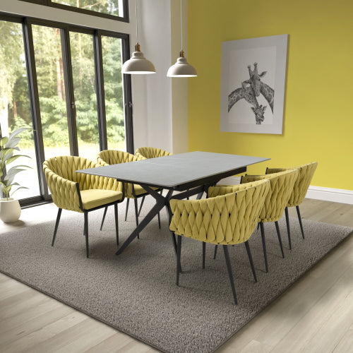 Timor Extending Dining Table with 6 Pandora Dining Chairs