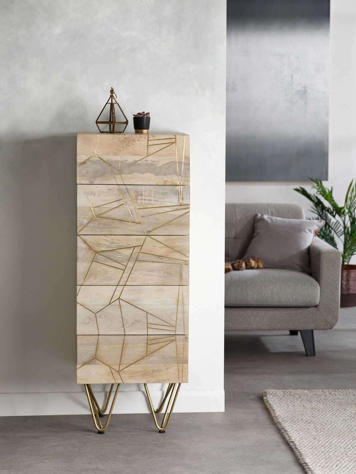 Abstract Tall Chest of Drawers