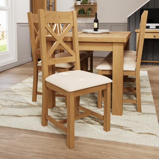 Oakham Cross Fabric Seat Dining Chair