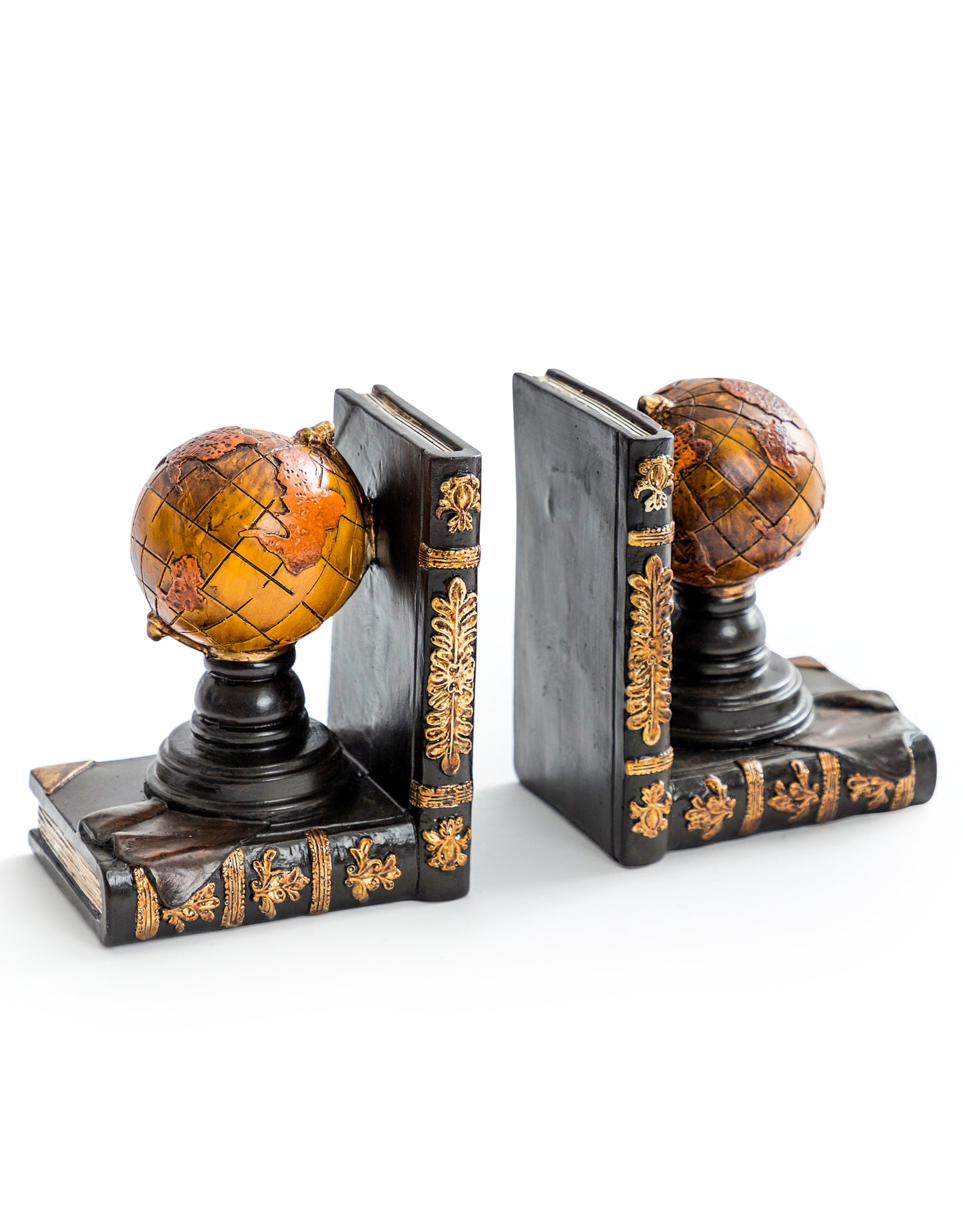 Antique Style Pair of Globe Bookends
