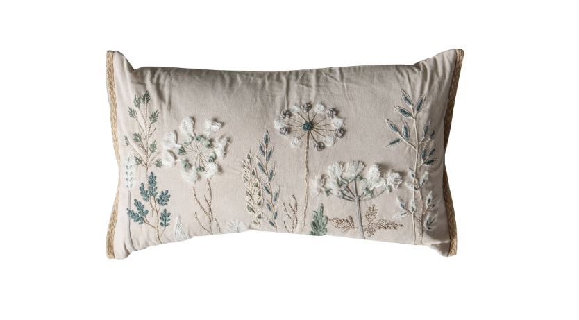 Amaryllis Embroidered Cushion