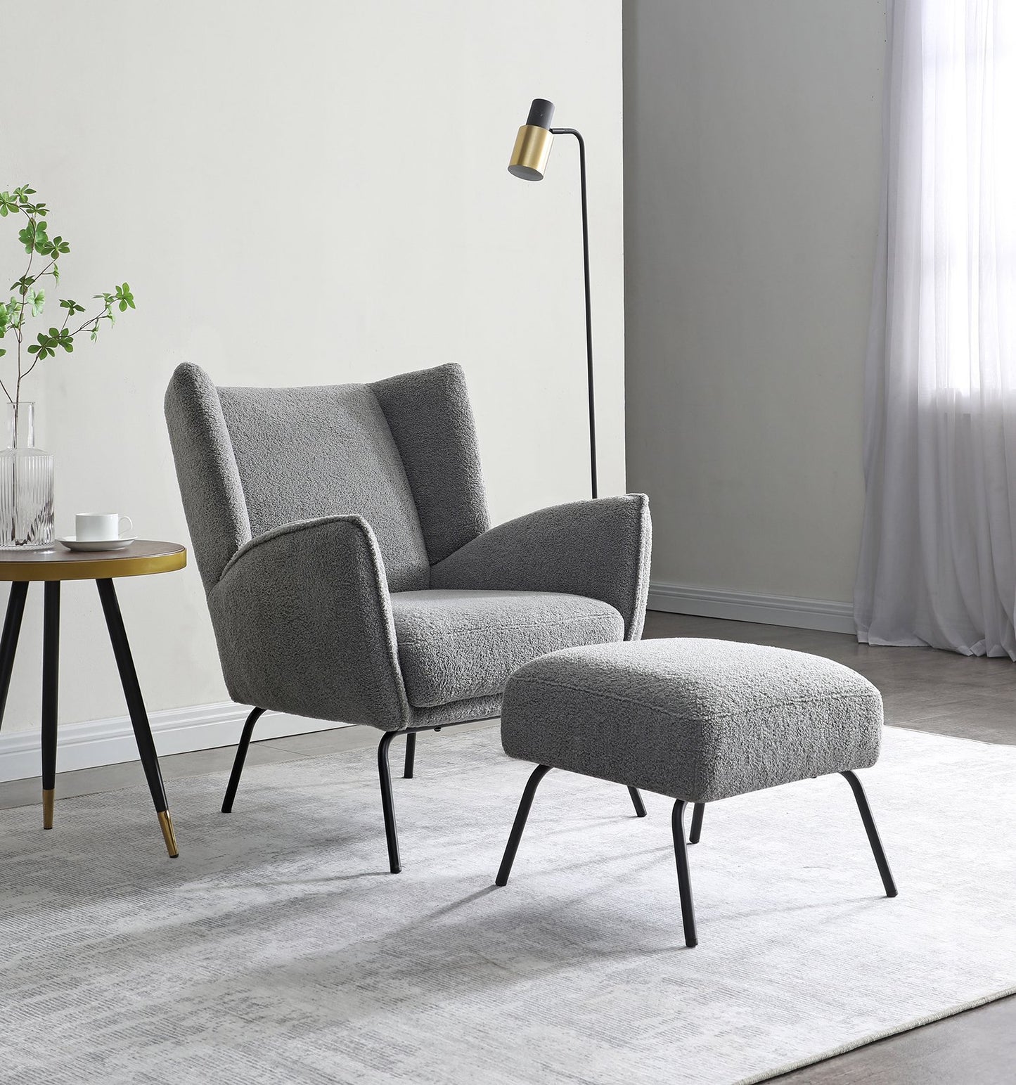 Zane Armchair with Stool