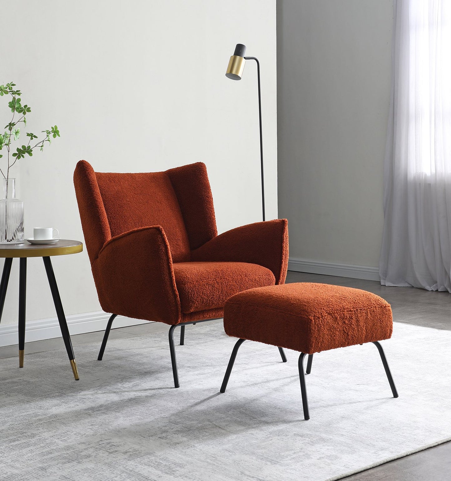 Zane Armchair with Stool