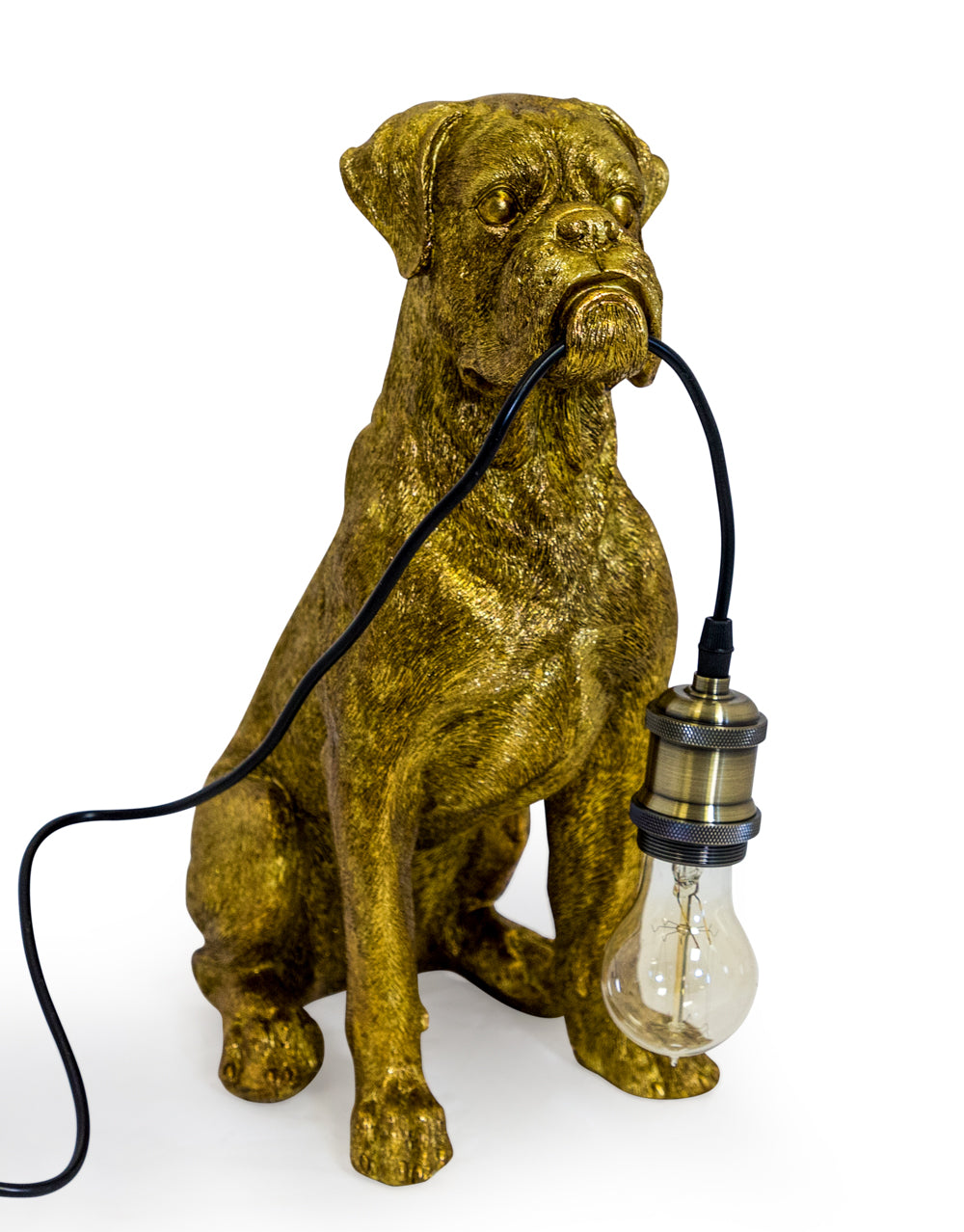 Sitting Boxer Dog Table Lamp
