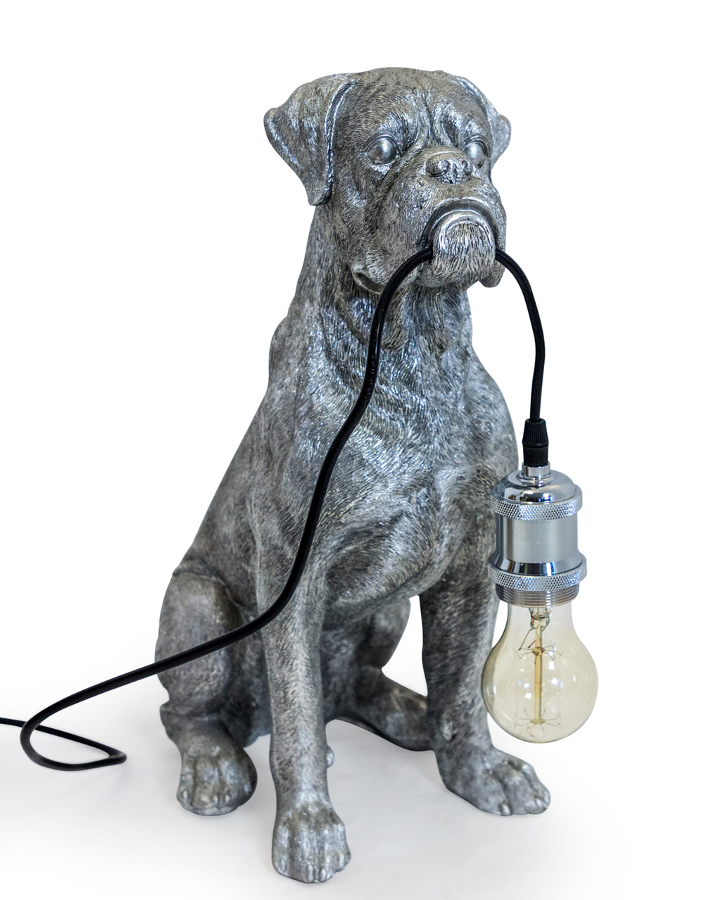 Sitting Boxer Dog Table Lamp