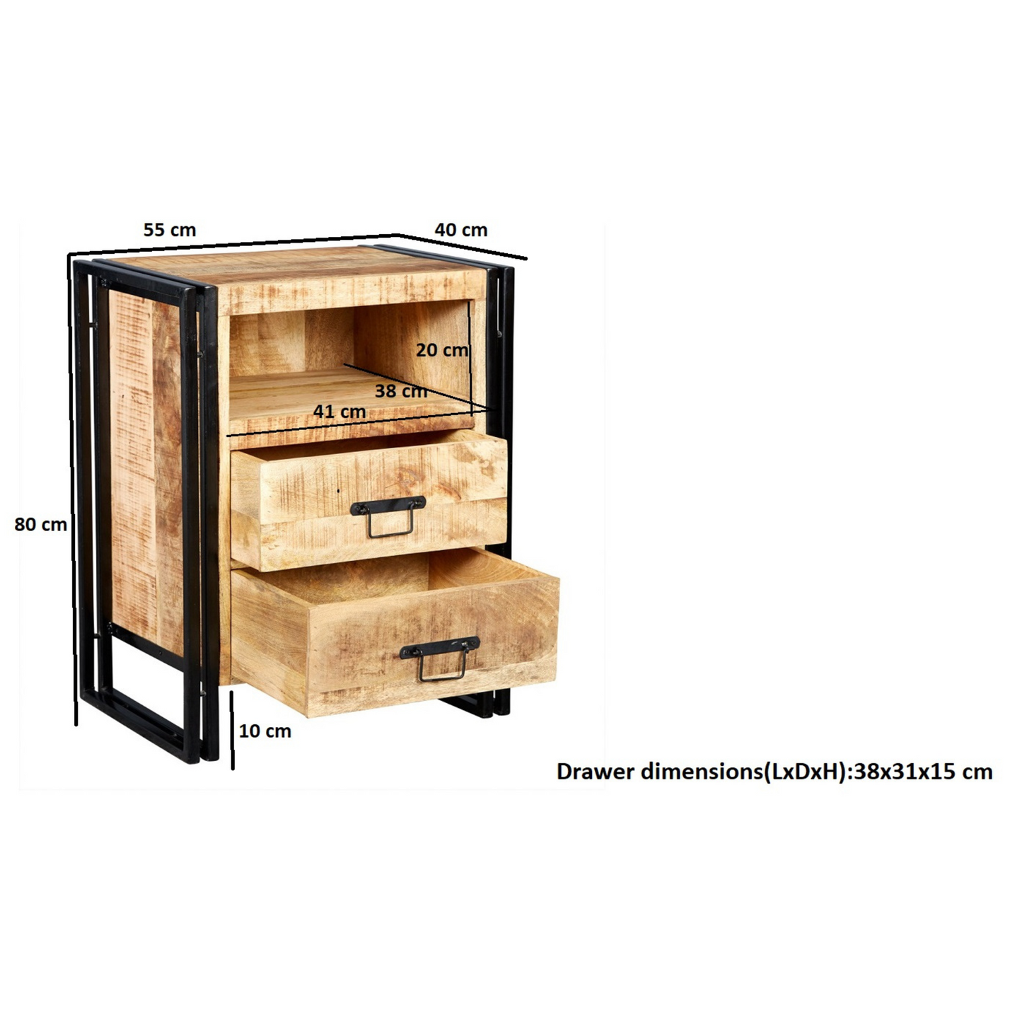 Collington 2 Drawer Side Table