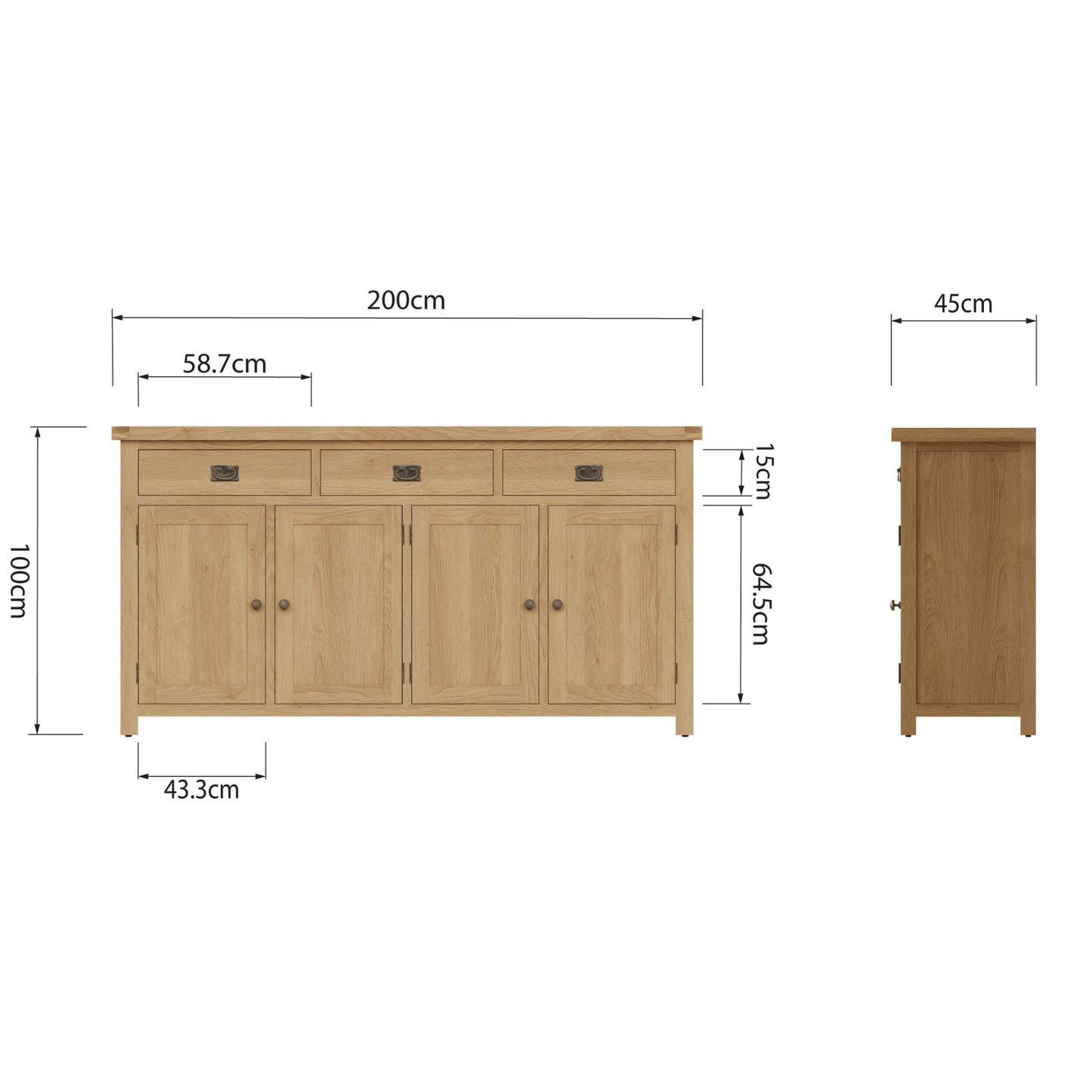 Oakham 4 Door Sideboard