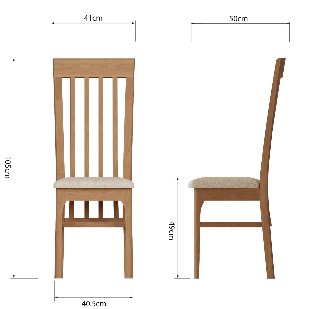 Newton Slat Back Fabric Seat Dining Chair