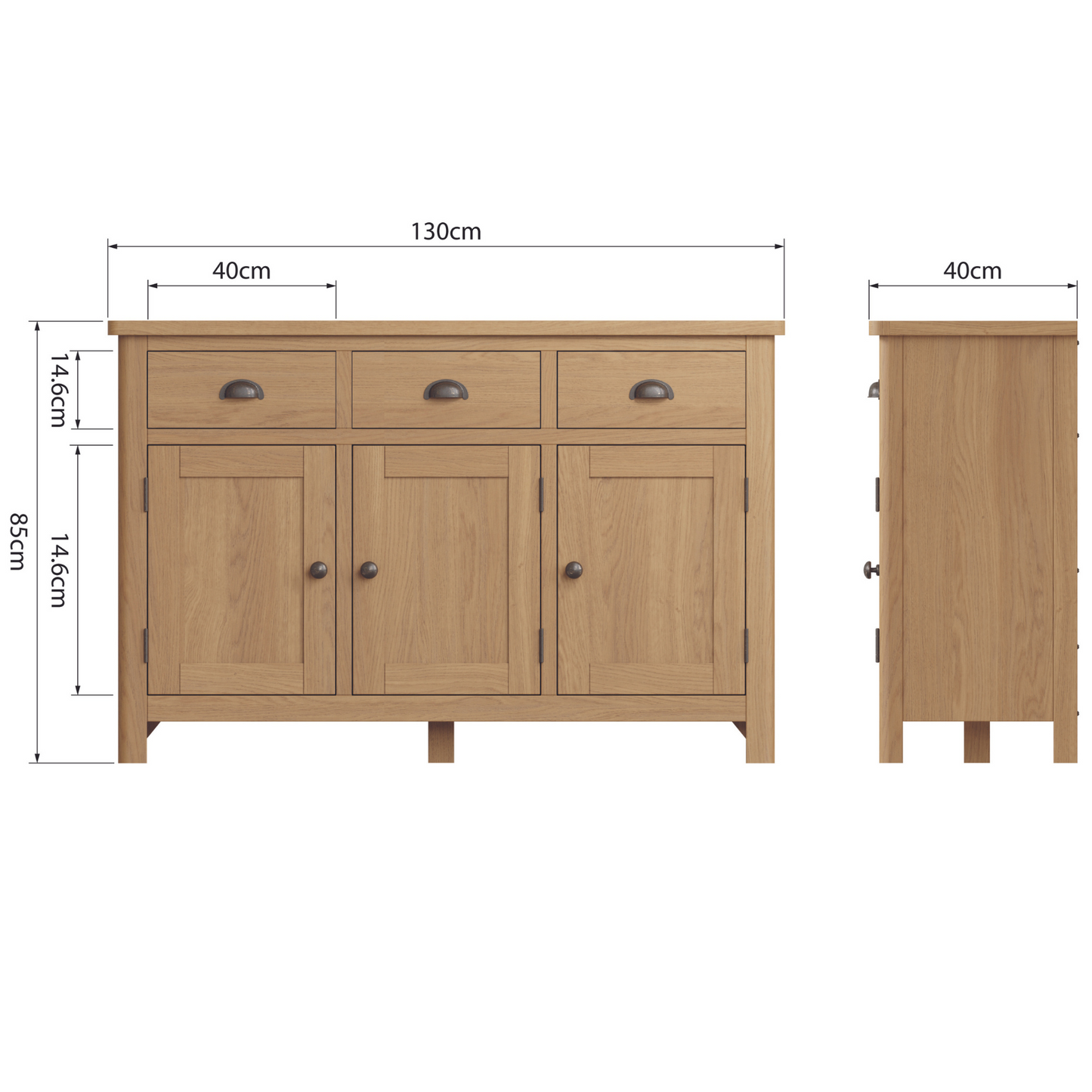 Rutherford 3 Door Sideboard